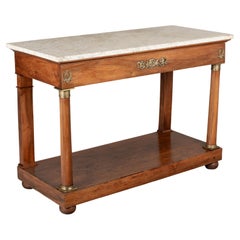 19th Century French Empire Marble-Top Console