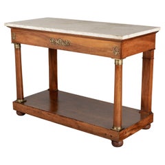 19th Century French Empire Marble-Top Console