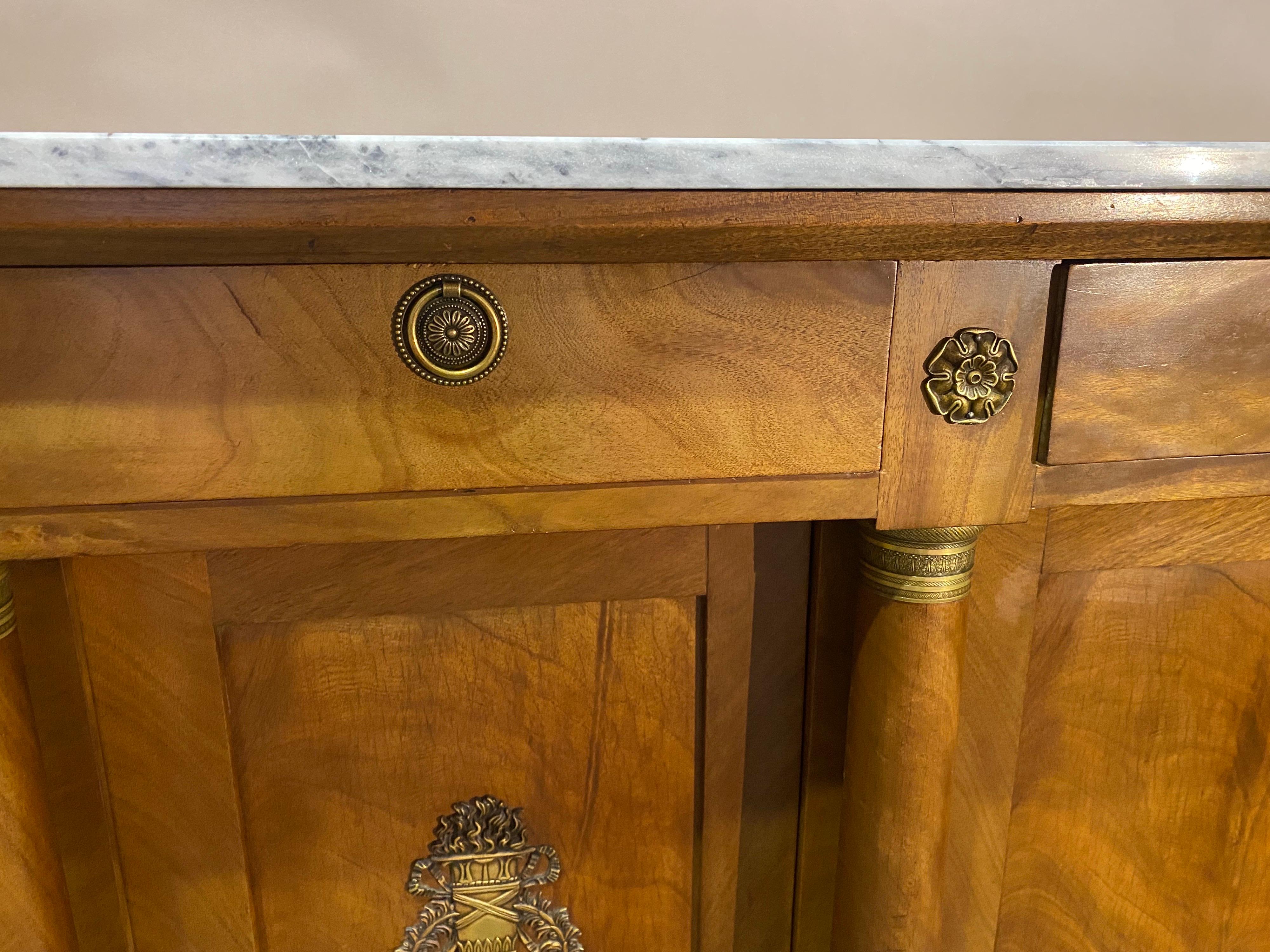 19th century French Empire Marble Top Enfilade For Sale 6