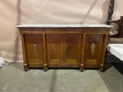 19th century French Empire Marble Top Enfilade