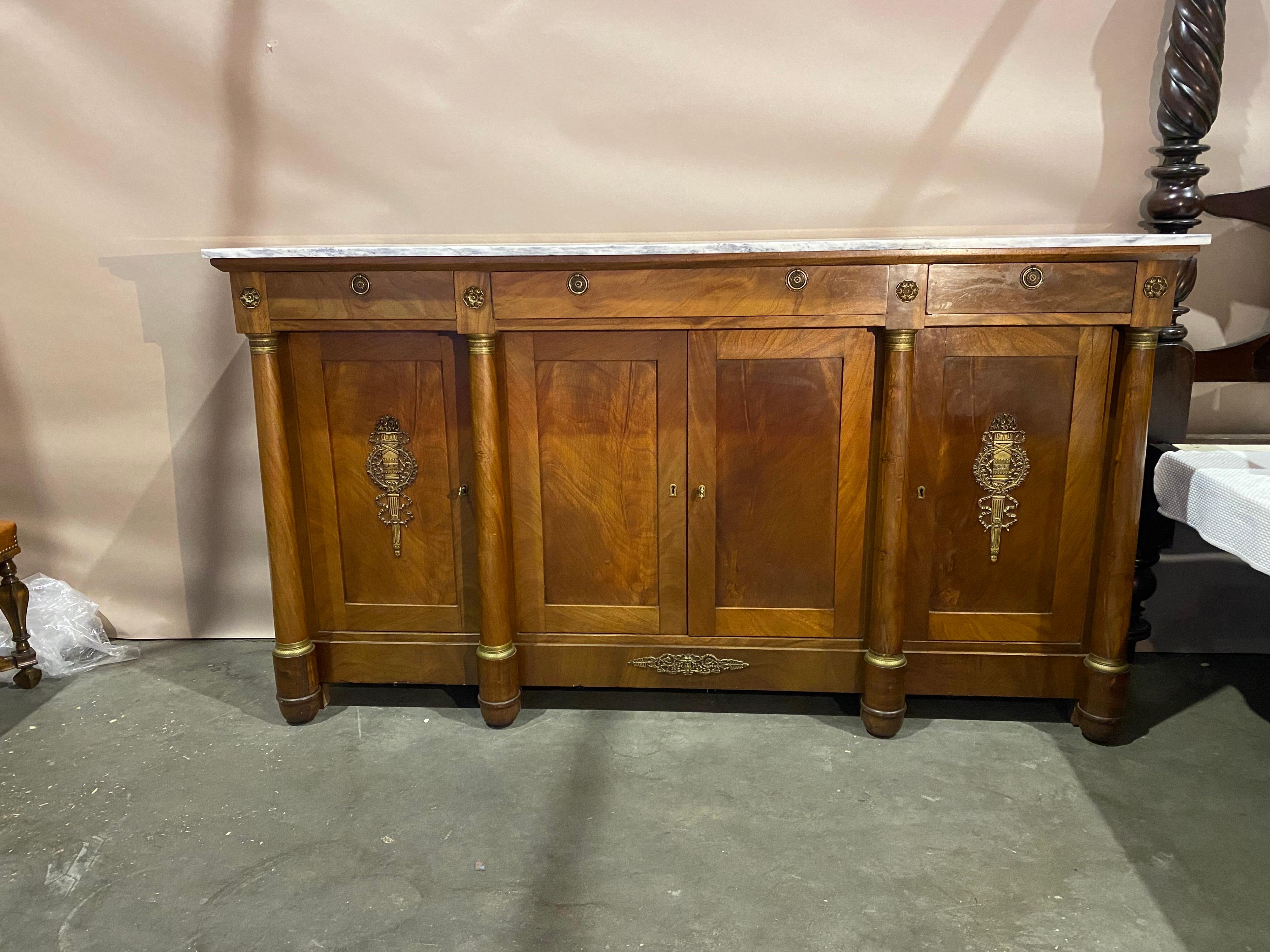19th century French Empire Marble Top Enfilade For Sale 1
