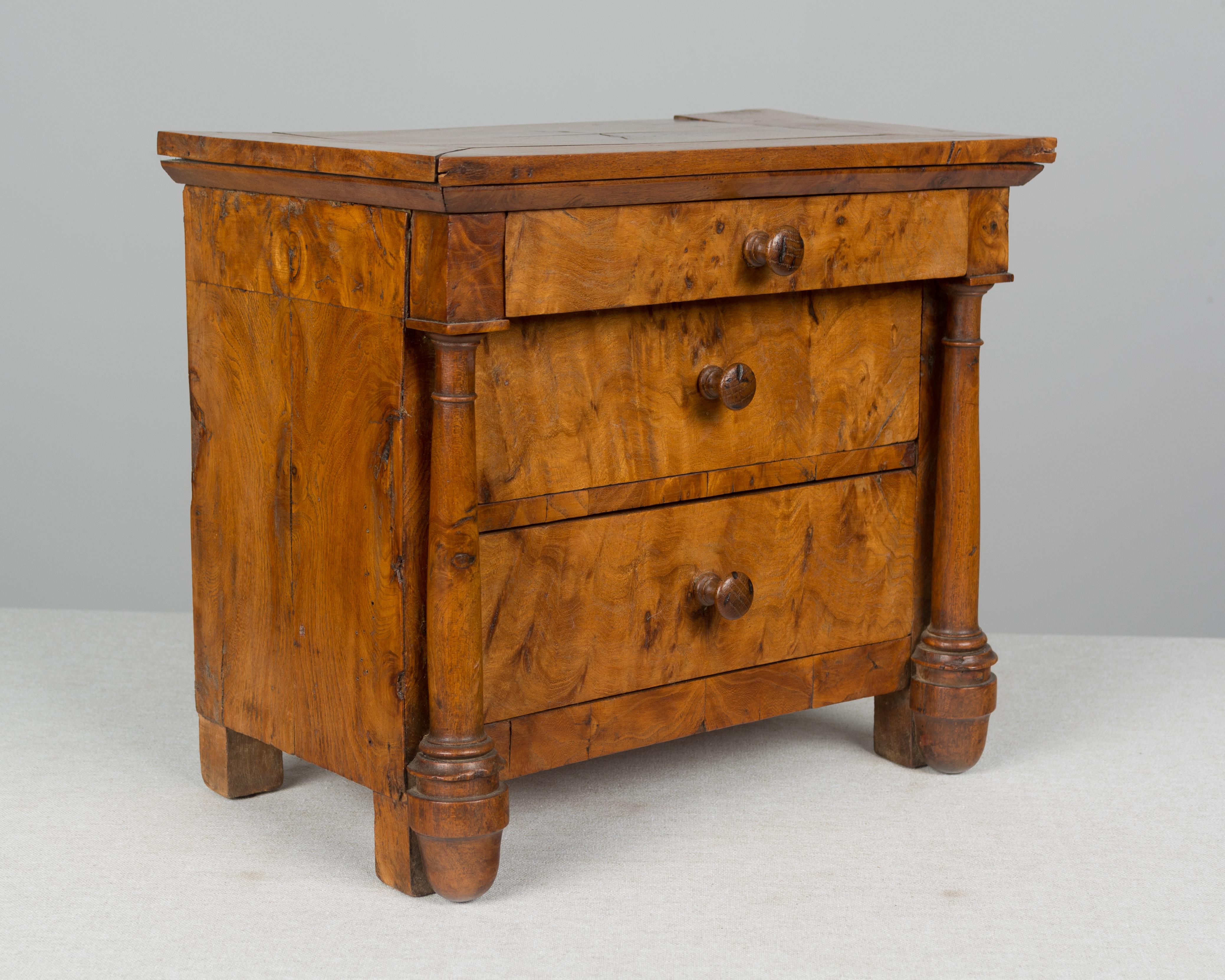 Hand-Crafted 19th Century French Empire Miniature Commode For Sale