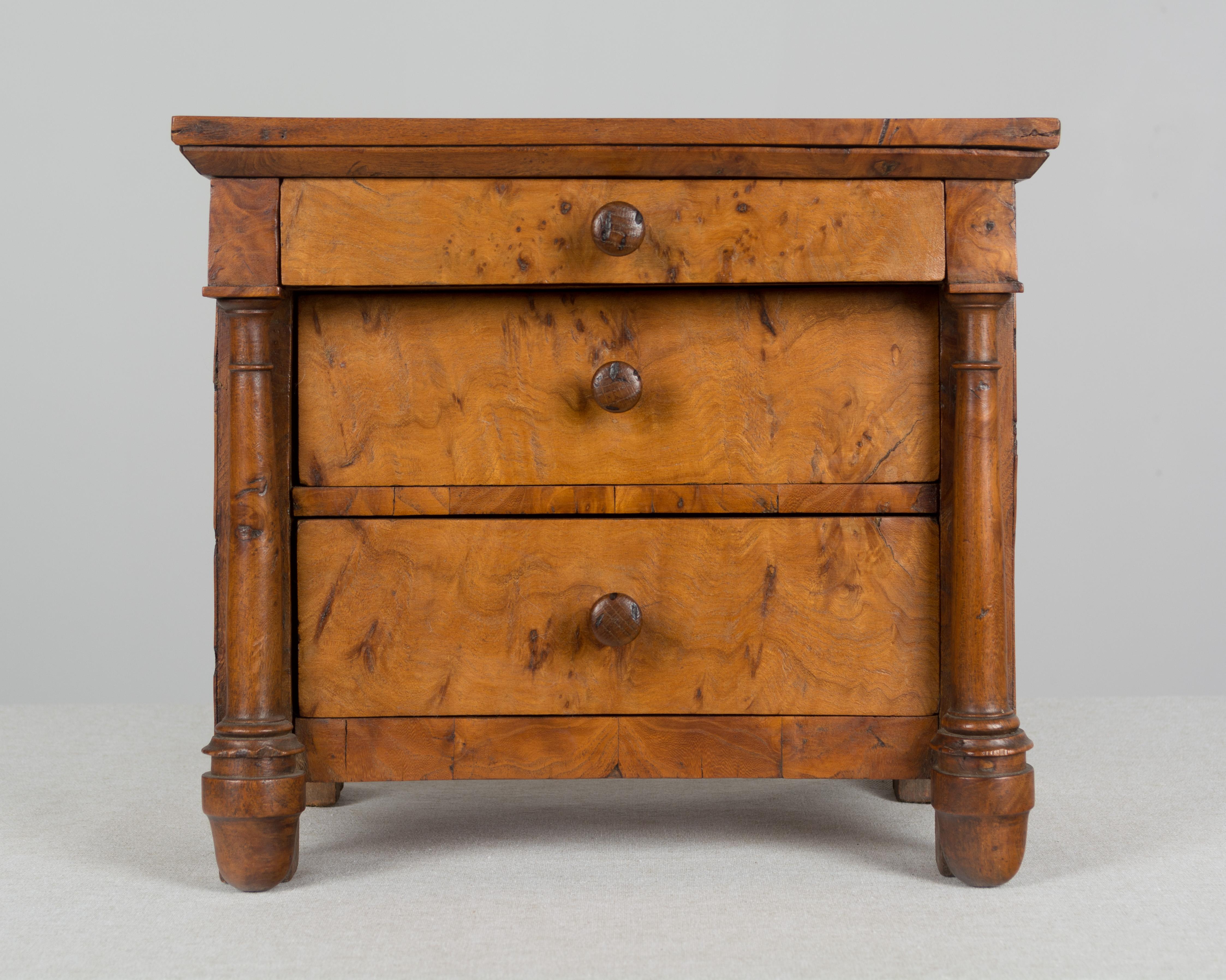 Walnut 19th Century French Empire Miniature Commode For Sale