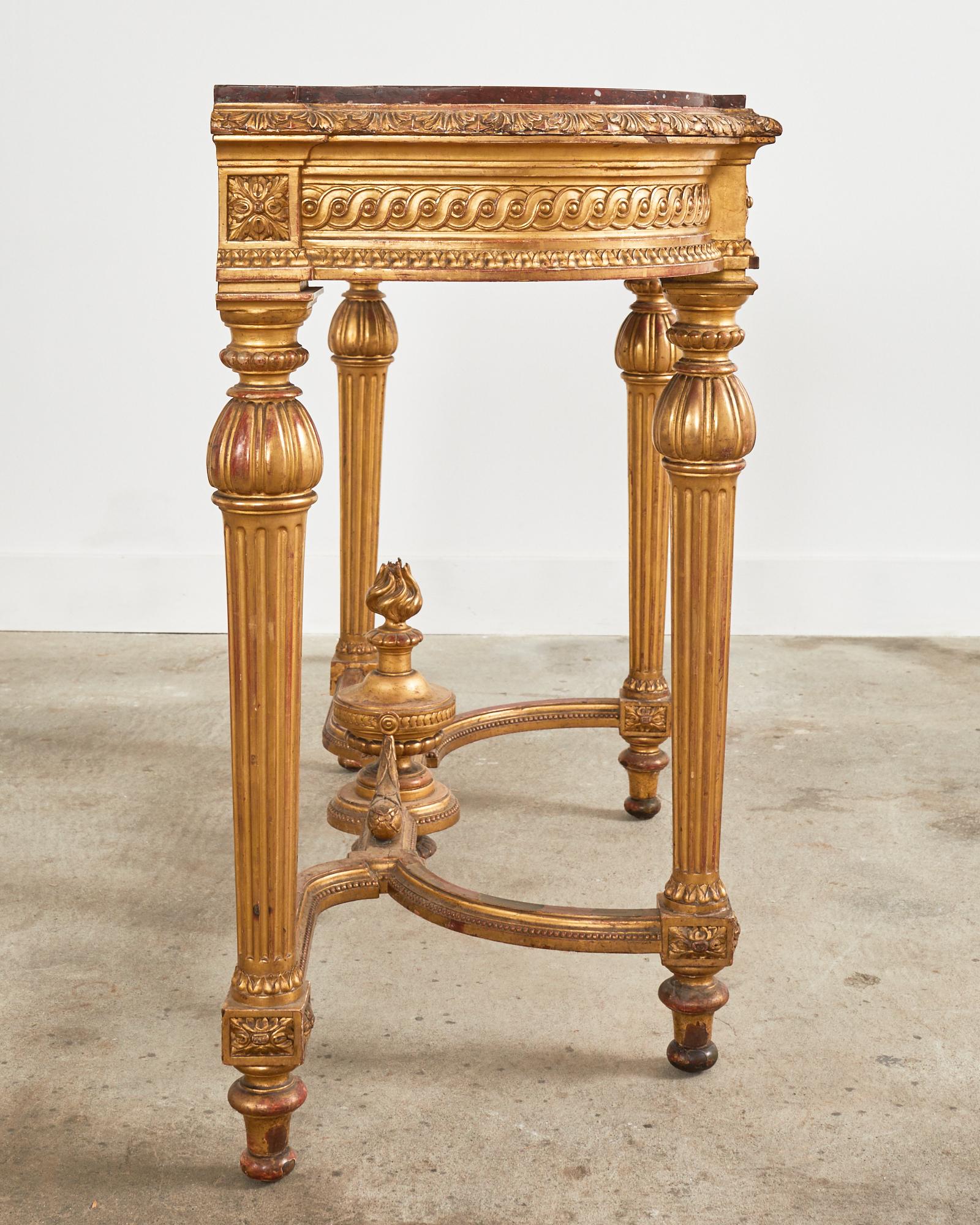 19th Century French Empire Neoclassical Marble Top Console Table For Sale 15