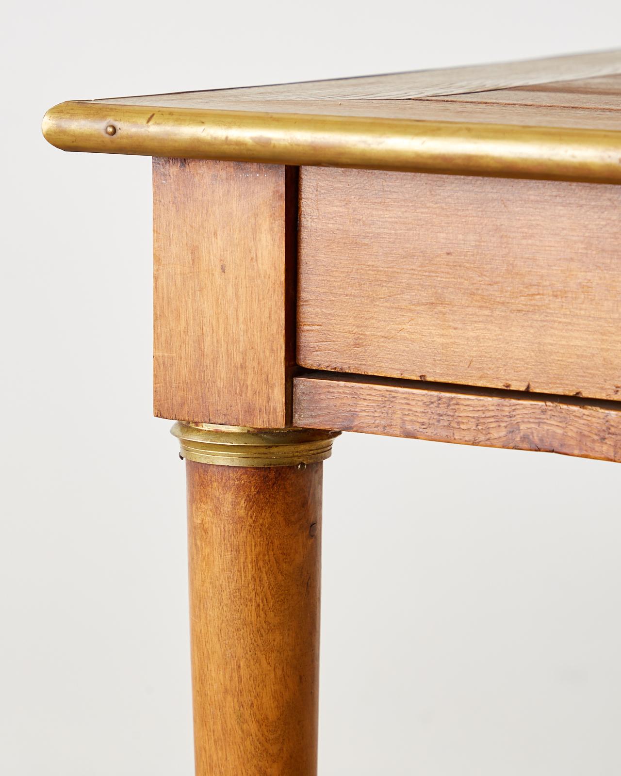 19th Century French Empire Oak Bronze Writing Table Desk 10