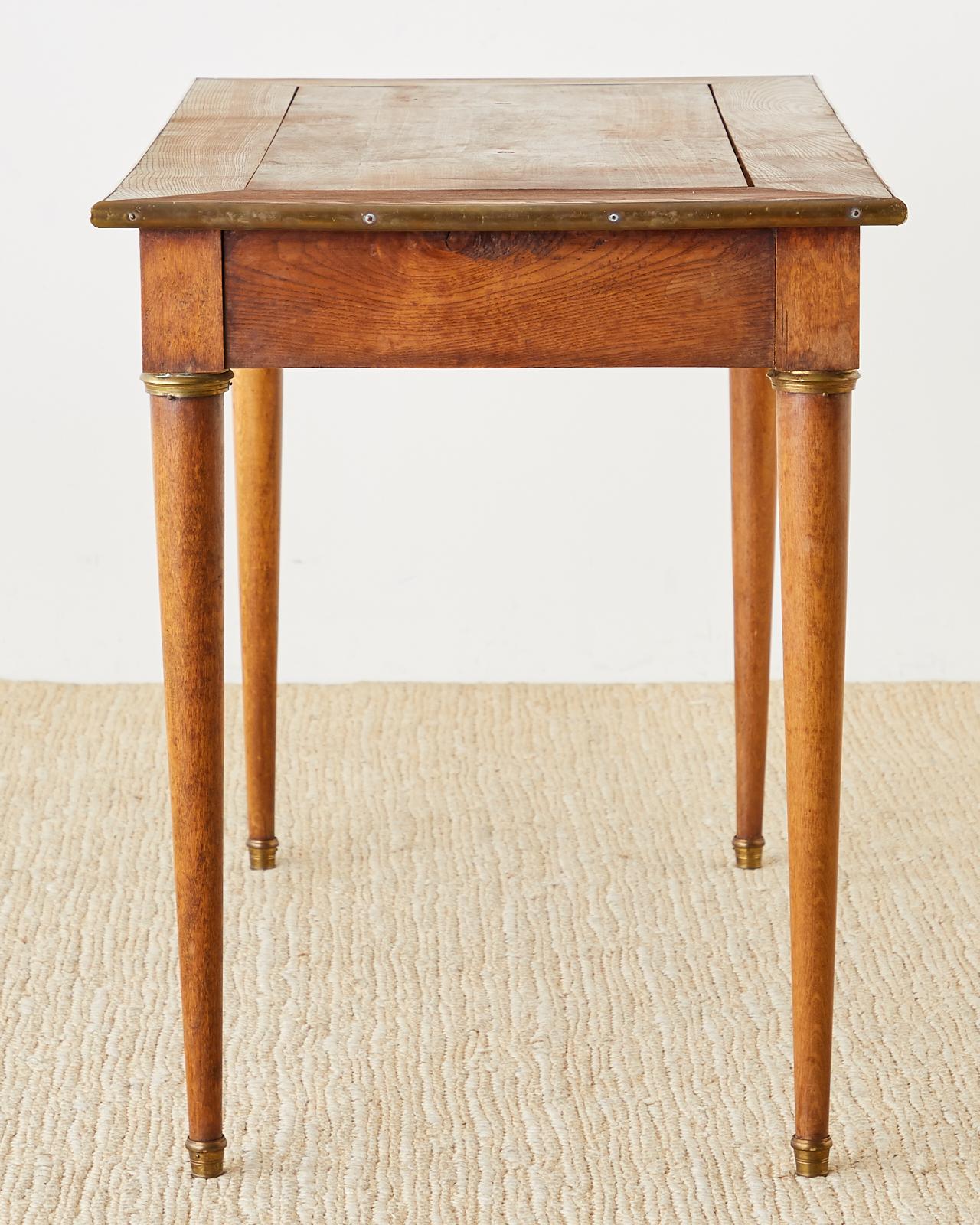 19th Century French Empire Oak Bronze Writing Table Desk 4