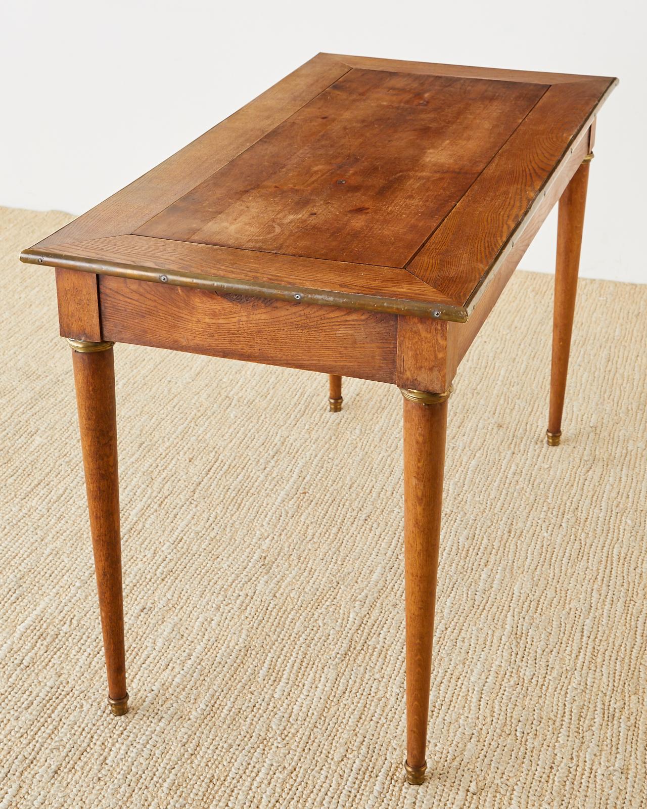 19th Century French Empire Oak Bronze Writing Table Desk 5