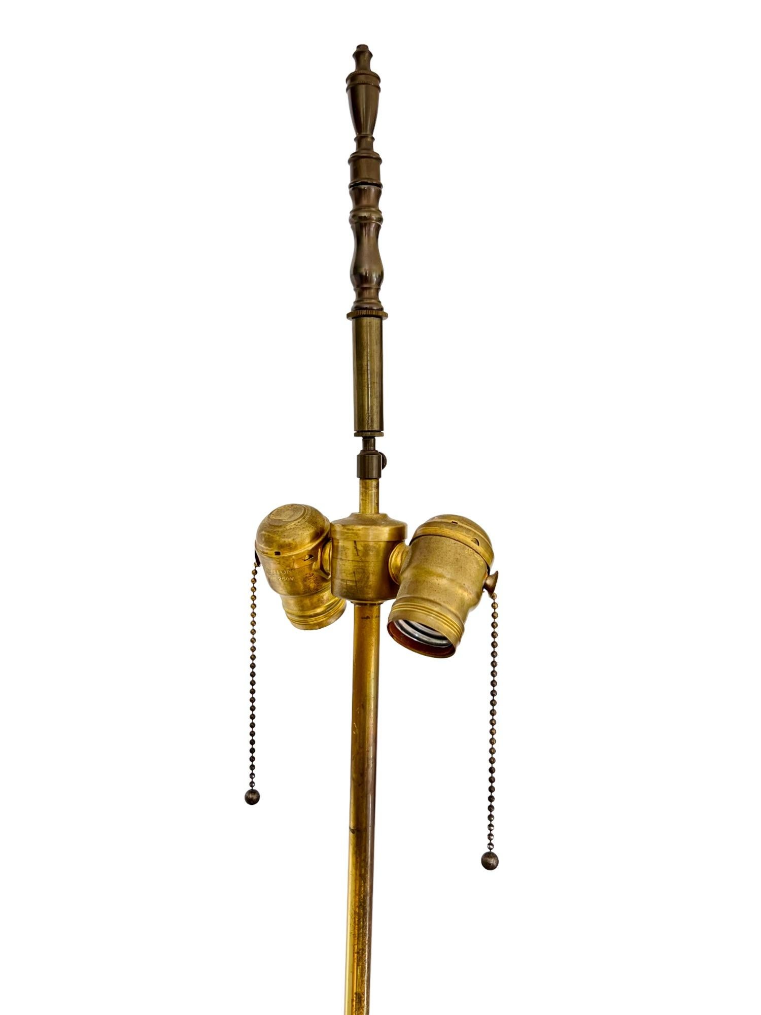 19th Century, French Empire Onyx & Brass Paw Footed Lamp For Sale 3
