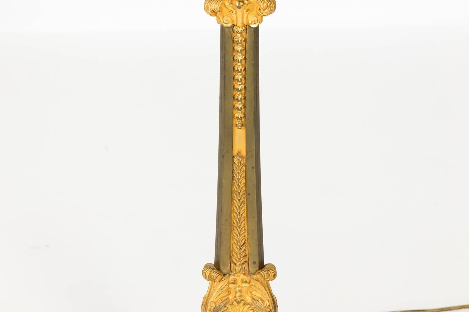 19th Century French Empire Ormolu Bronze Candelabra Lamps 12