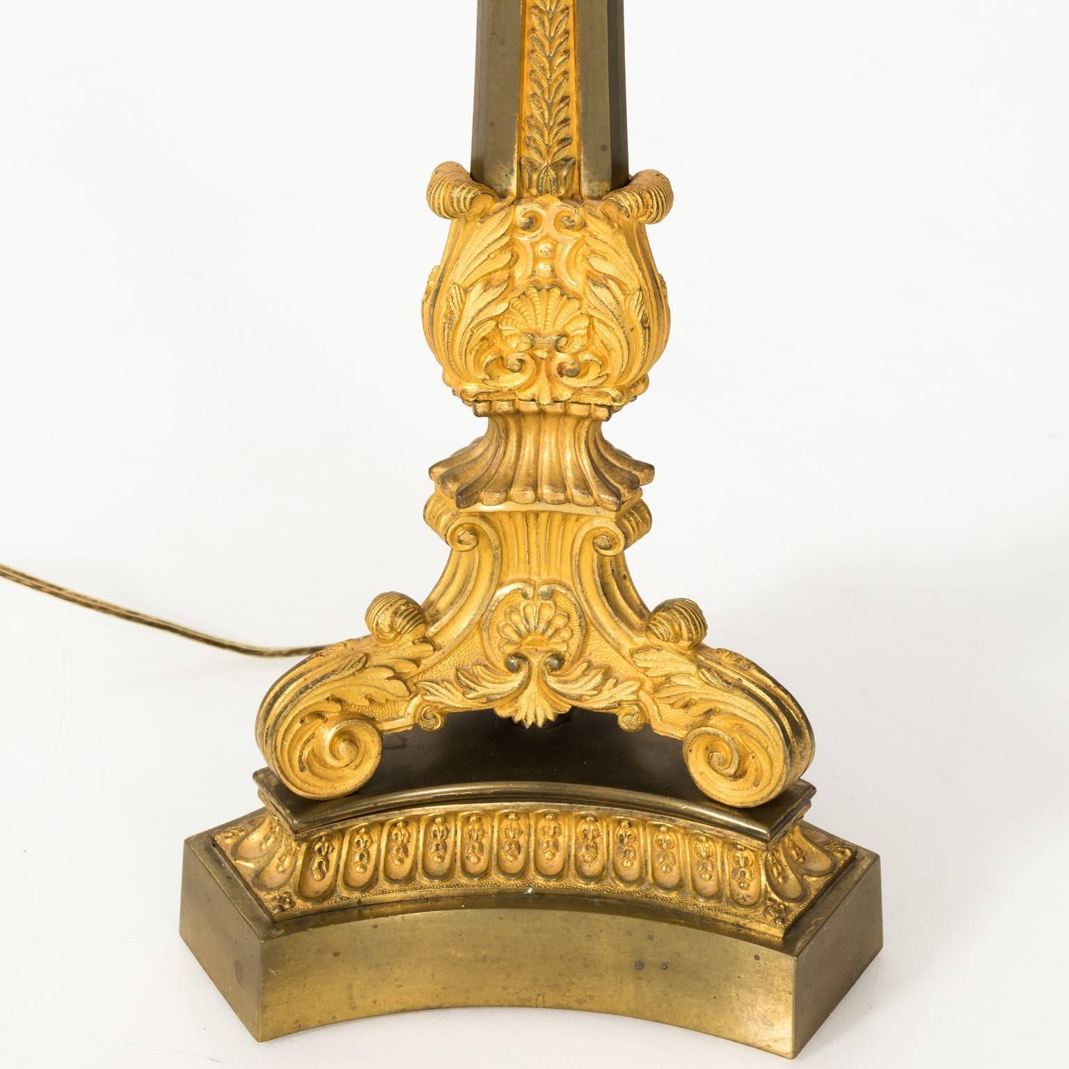 19th Century French Empire Ormolu Bronze Candelabra Lamps 4