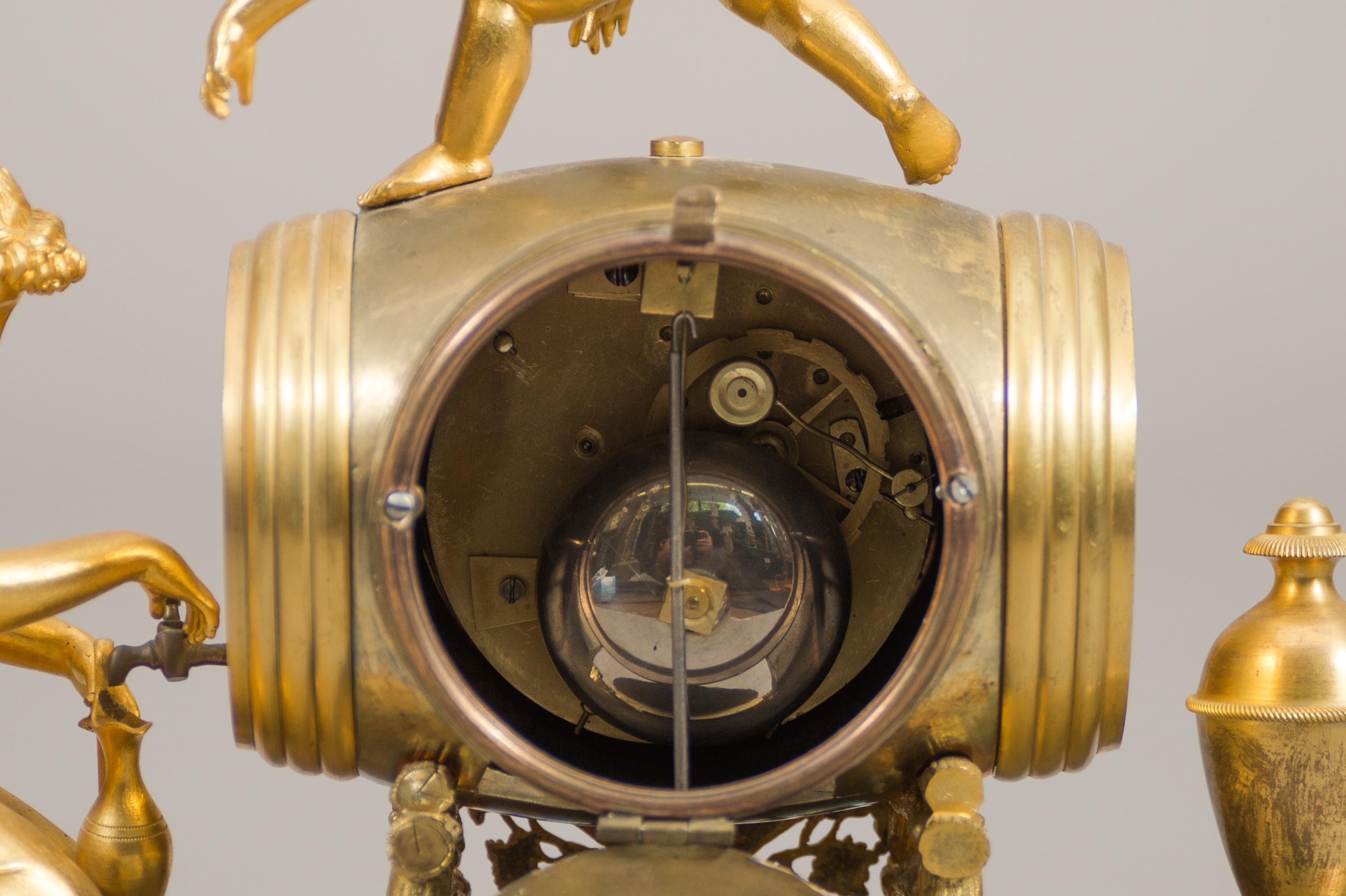 Bronze Early 19th Century French Empire Ormolu Mantel Clock 