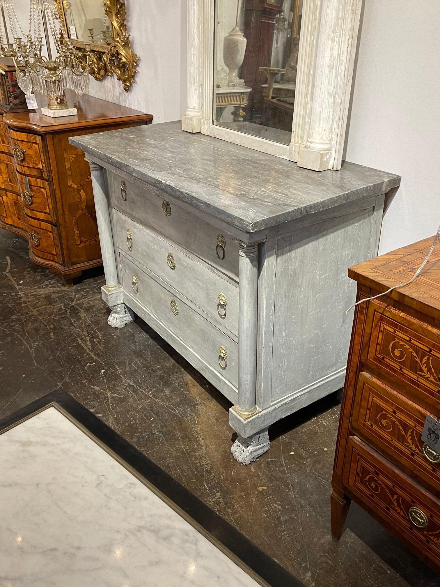 19th Century French Empire Painted Commode In Good Condition In Dallas, TX