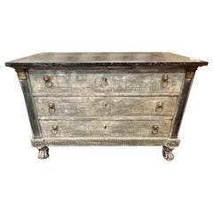 19th Century French Empire Painted Commode with Marble
