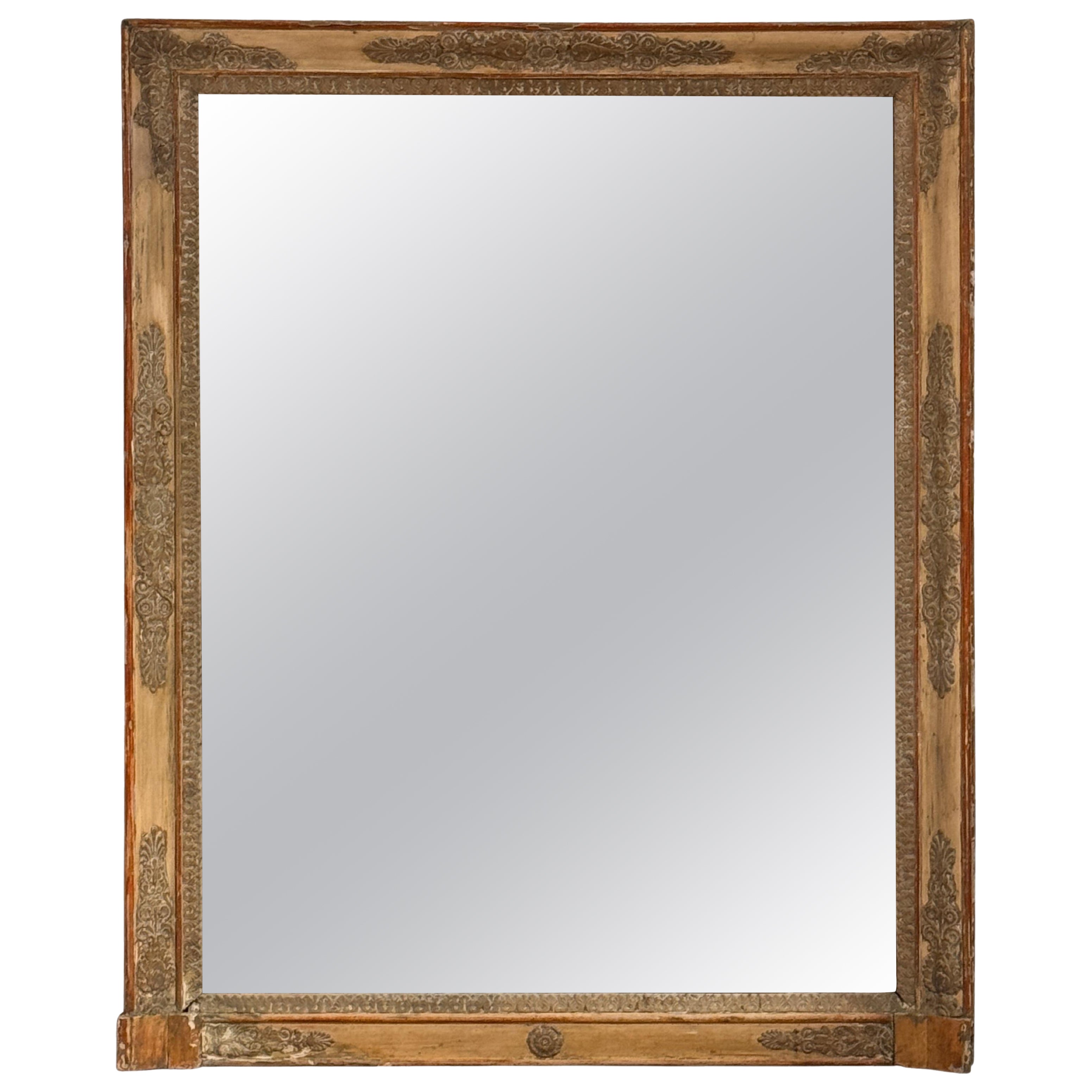 19th Century French Empire Painted Mirror For Sale