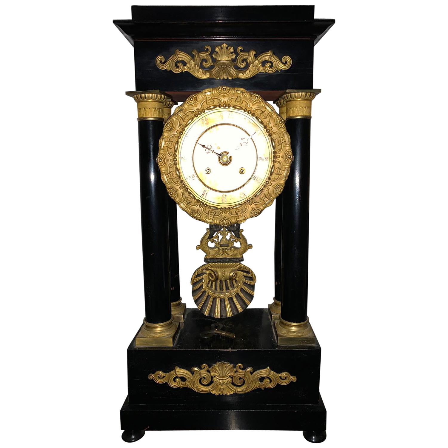 19th Century French Empire Pendulum O'Clock For Sale