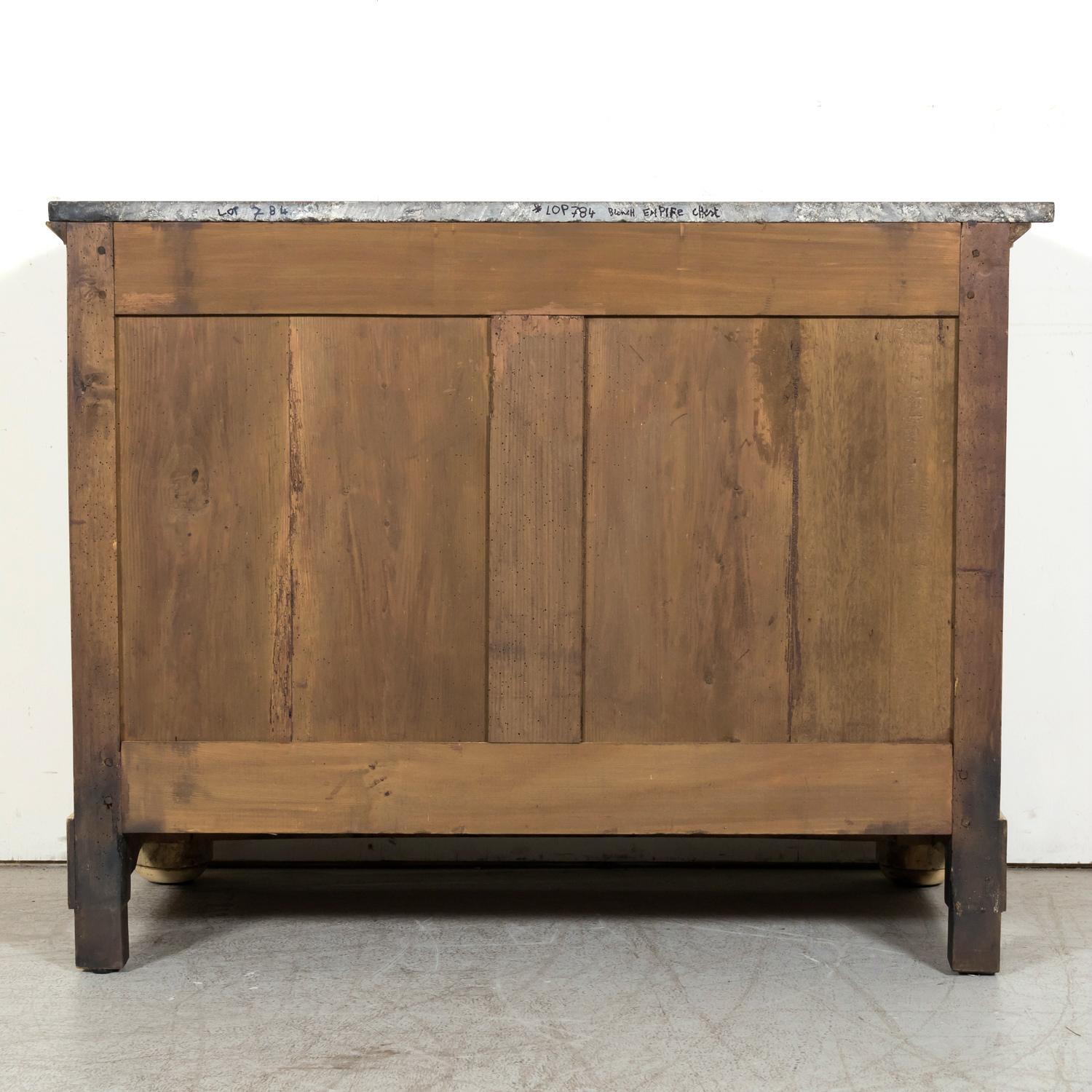 19th Century French Empire Period Bleached Walnut Commode with Marble Top  For Sale 15
