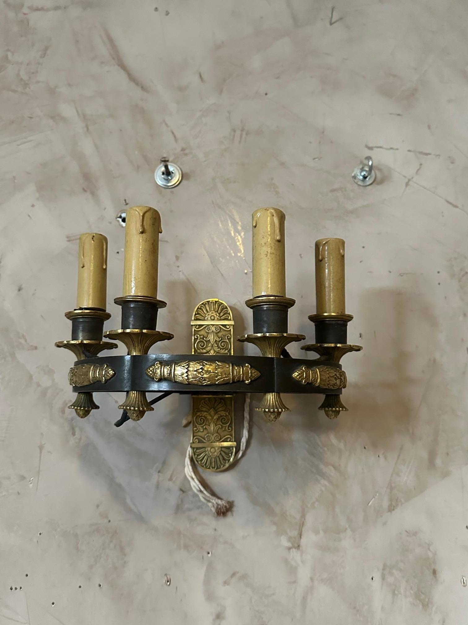 19th century French Empire Period Bronze Wall Light  2
