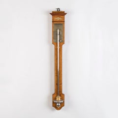 19th century French Empire Period Elm Barometer signed Gabriel