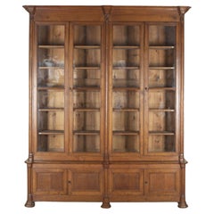 19th Century French Empire Period Oak Library Bookcase