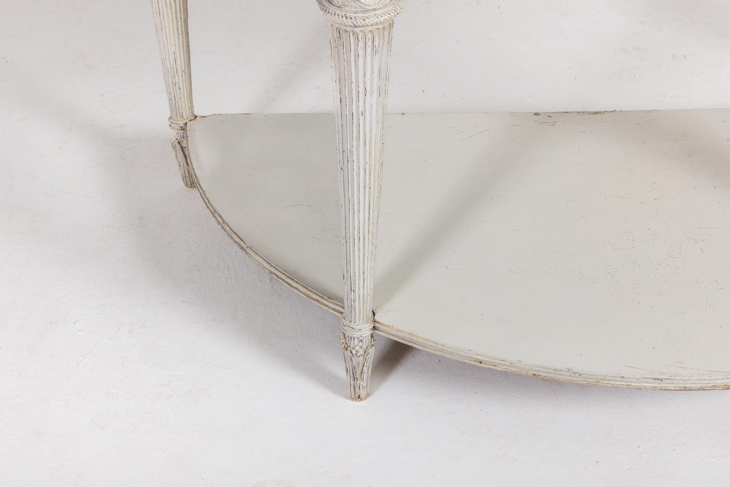 19th Century French Empire Period Painted Demi Lune Console Table In Excellent Condition For Sale In Gloucestershire, GB