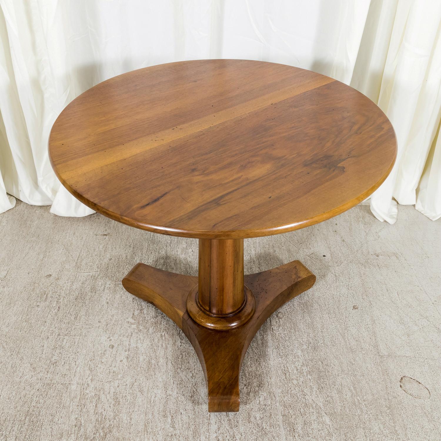 19th Century French Empire Period Solid Walnut Tilt Top Gueridon Side Table 9