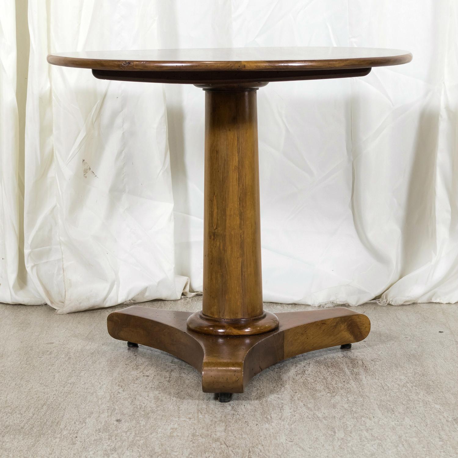 19th Century French Empire Period Solid Walnut Tilt Top Gueridon Side Table 13