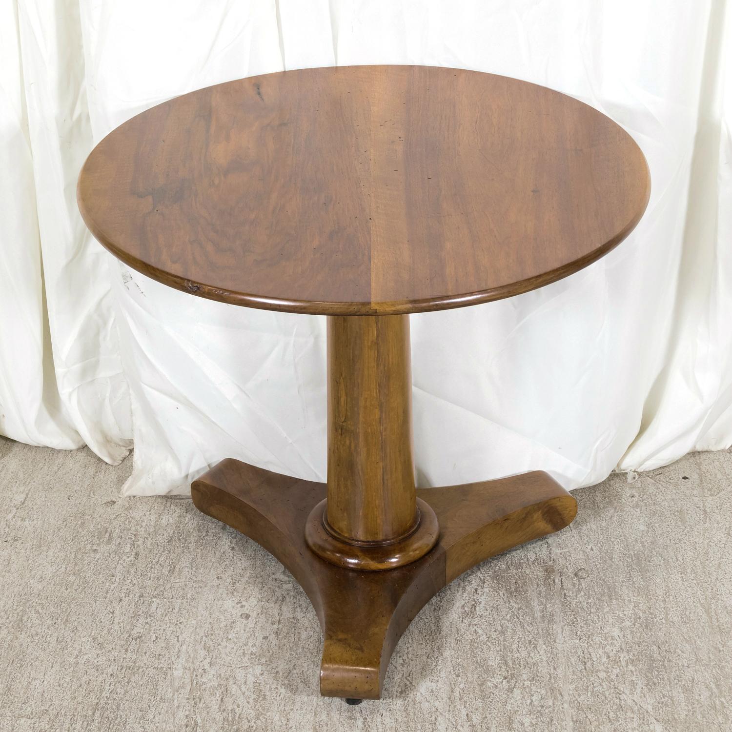 19th Century French Empire Period Solid Walnut Tilt Top Gueridon Side Table 14