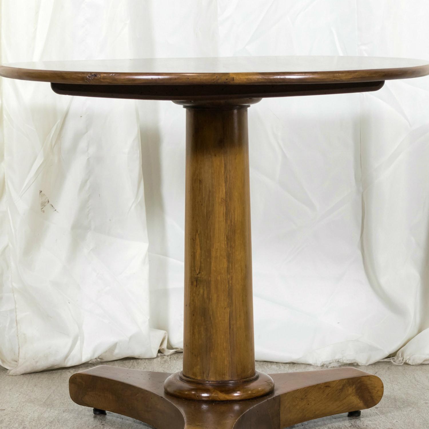 19th Century French Empire Period Solid Walnut Tilt Top Gueridon Side Table 15