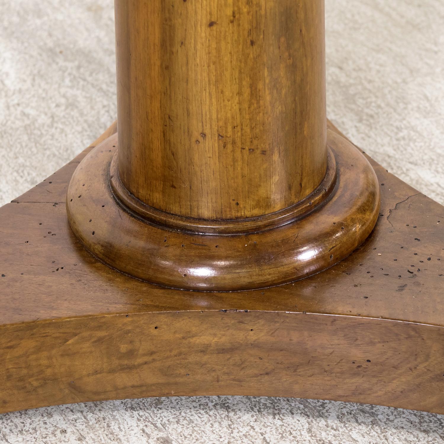 19th Century French Empire Period Solid Walnut Tilt Top Gueridon Side Table 1