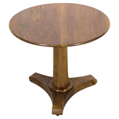 19th Century French Empire Period Solid Walnut Tilt Top Gueridon Side Table