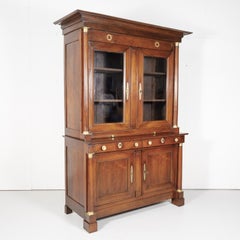 19th Century French Empire Period Walnut Bibliotheque or Bookcase