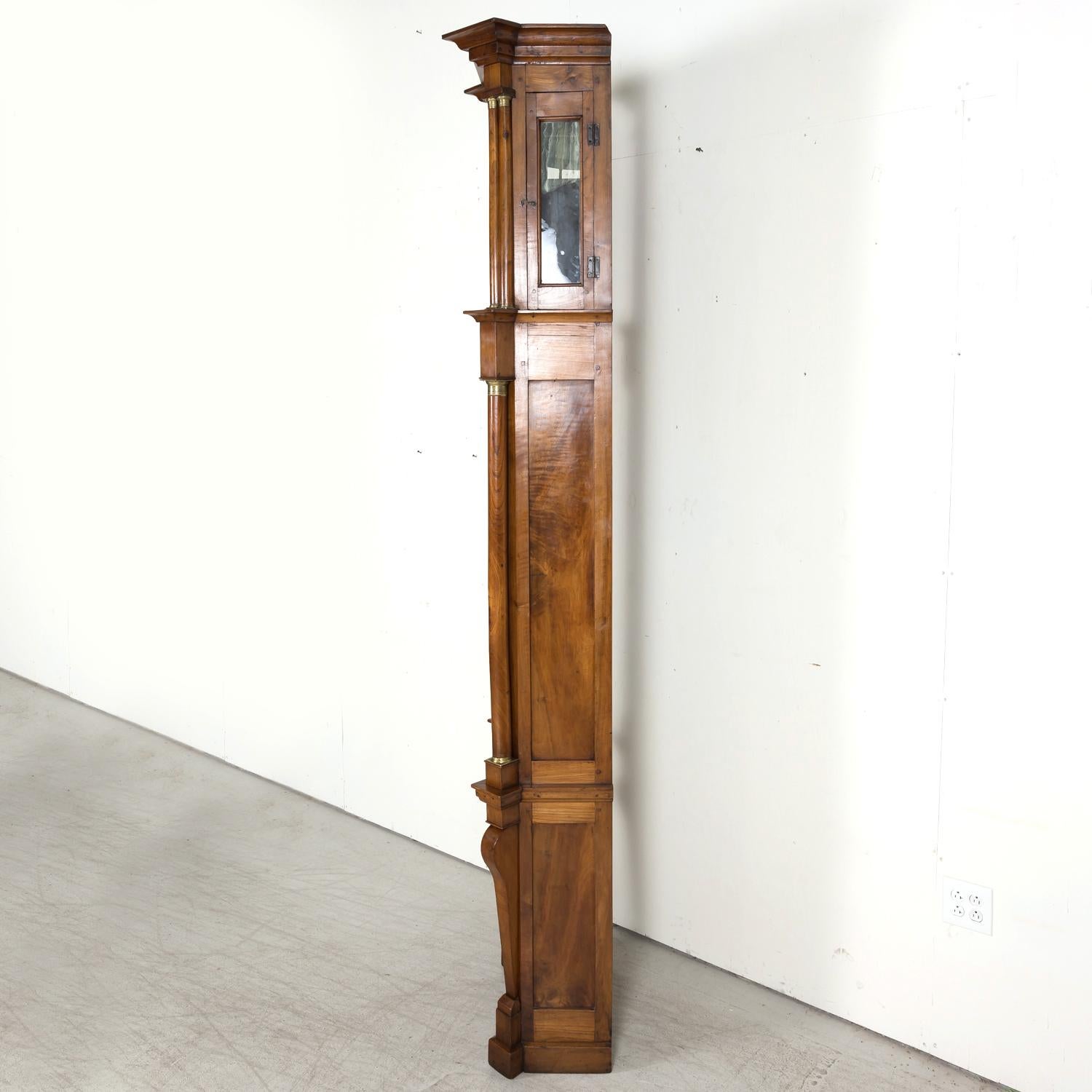 19th Century French Empire Period Walnut Eight-Day Comtoise Longcase Clock 12