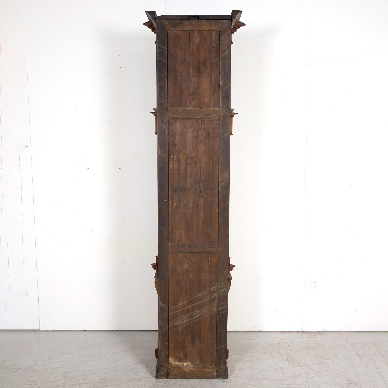19th Century French Empire Period Walnut Eight-Day Comtoise Longcase Clock For Sale 14