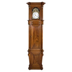 19th Century French Empire Period Walnut Eight-Day Comtoise Longcase Clock