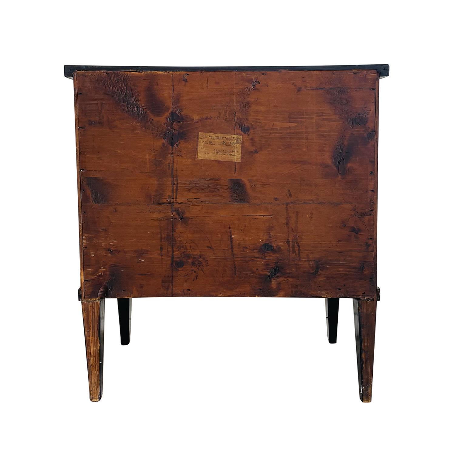 Métal Table de nuit française du 19ème siècle en ébène poli - meuble de rangement ancien unique en vente