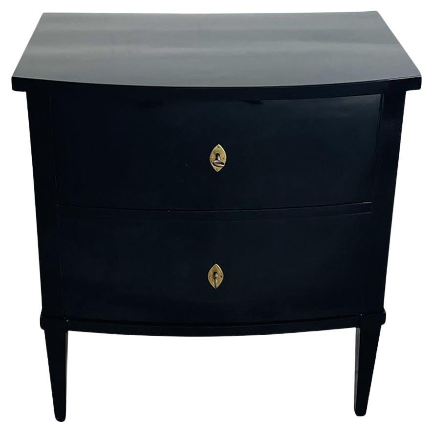 19th Century French Empire Polished Ebony Nightstand - Single Antique Cabinet