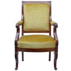 19th Century French Empire Revival Mahogany Armchair