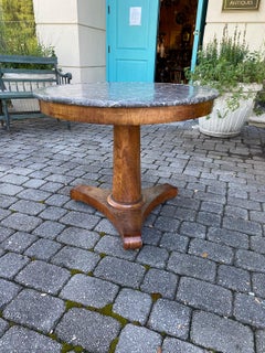 19th Century French Empire Round Marble-Top Center Table