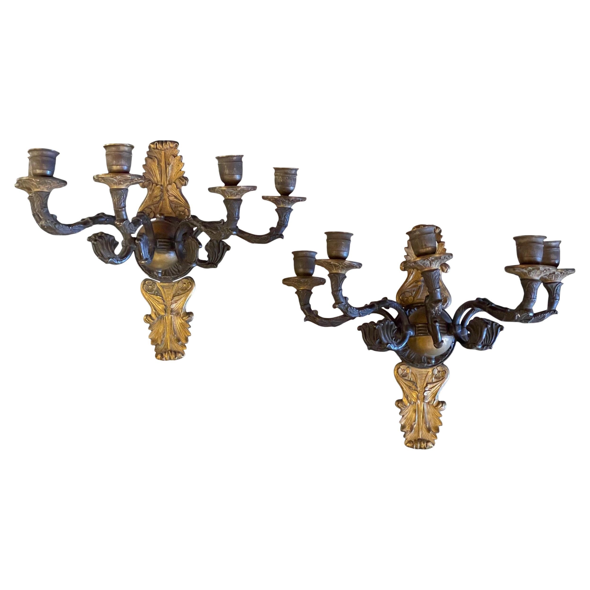 19th Century French Empire Sconces - a Pair For Sale