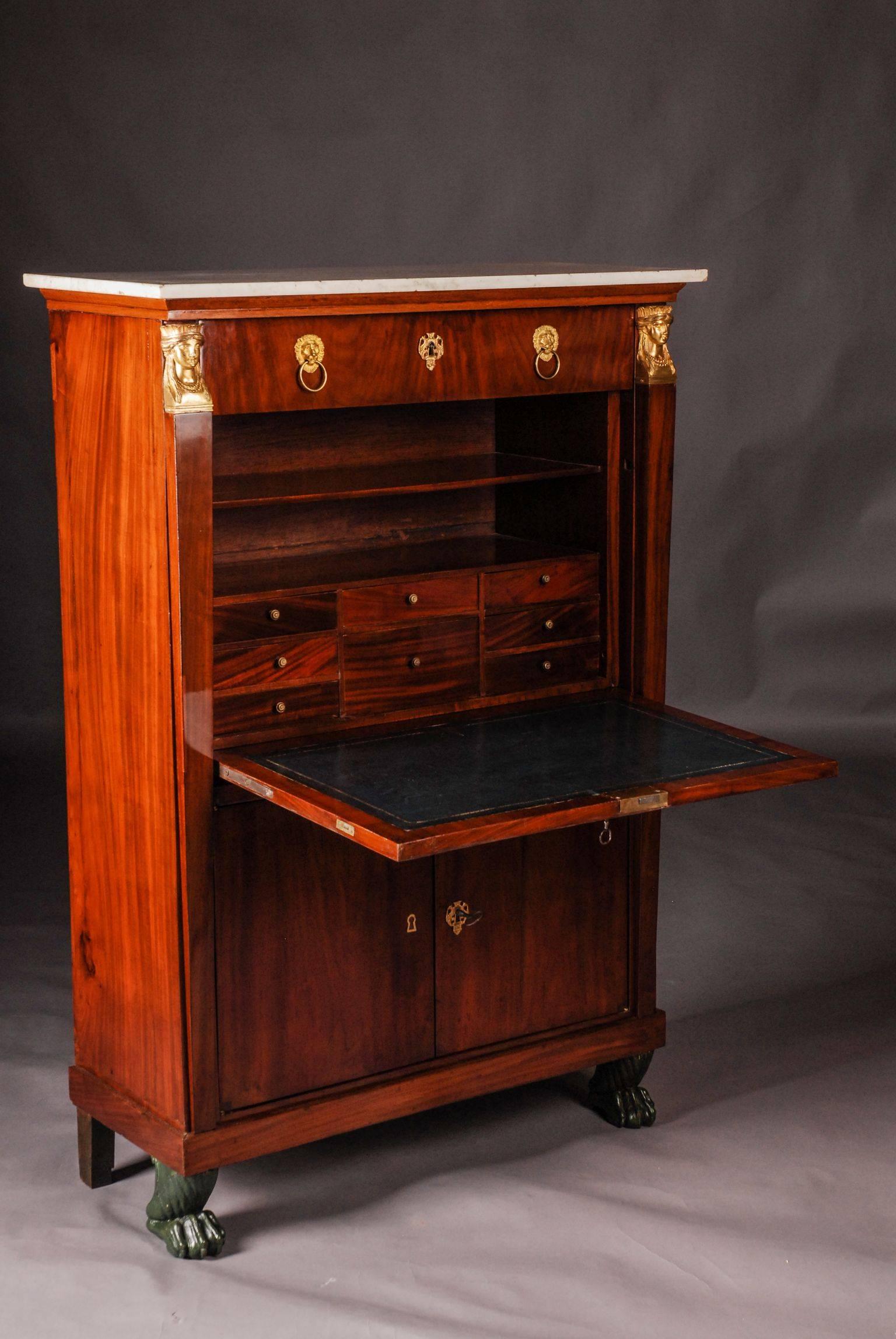 19th Century French Empire Secretary from Countess of Schulenburg-Wolfsburg In Good Condition For Sale In Berlin, DE