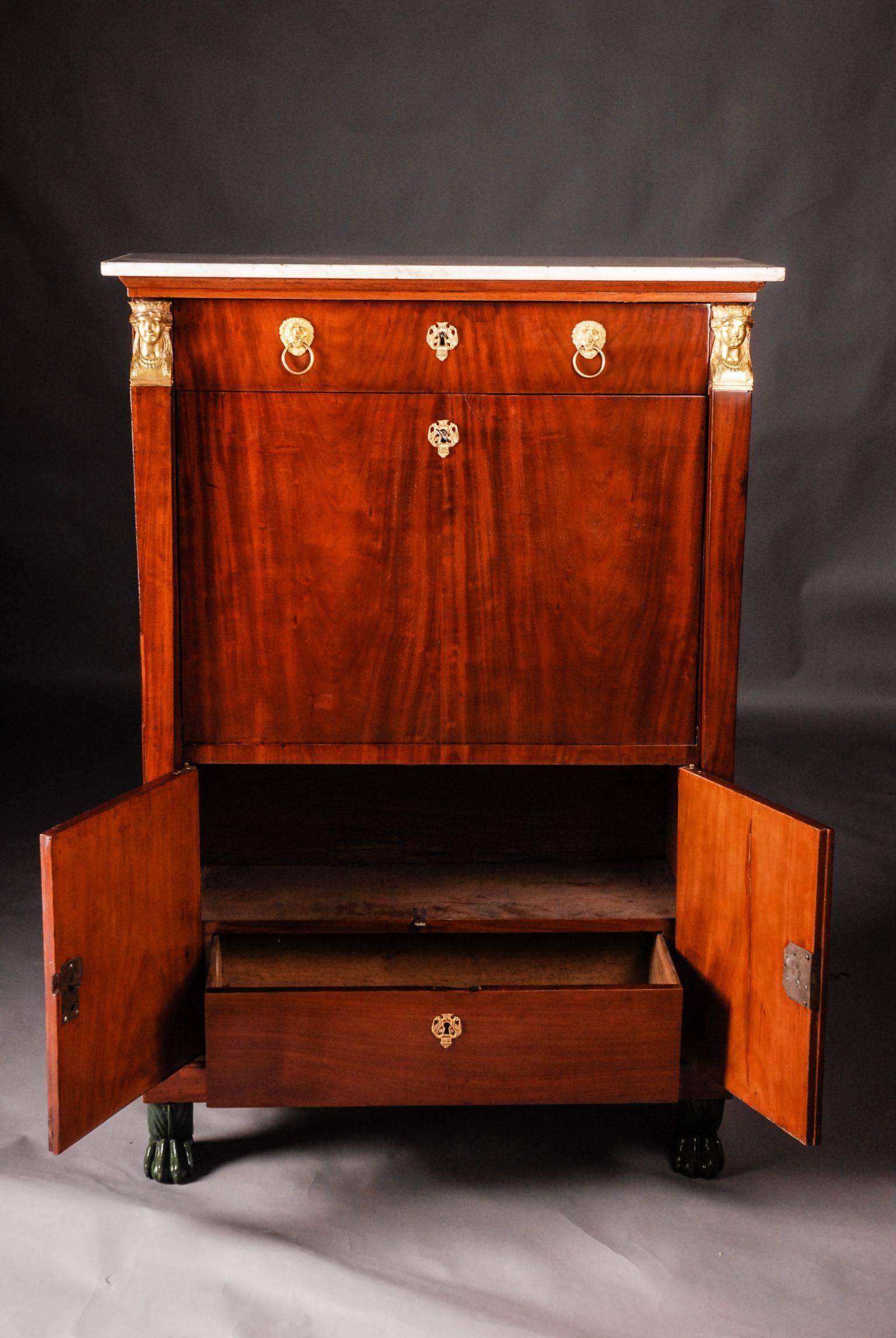 19th Century French Empire Secretary from Countess of Schulenburg-Wolfsburg For Sale 1