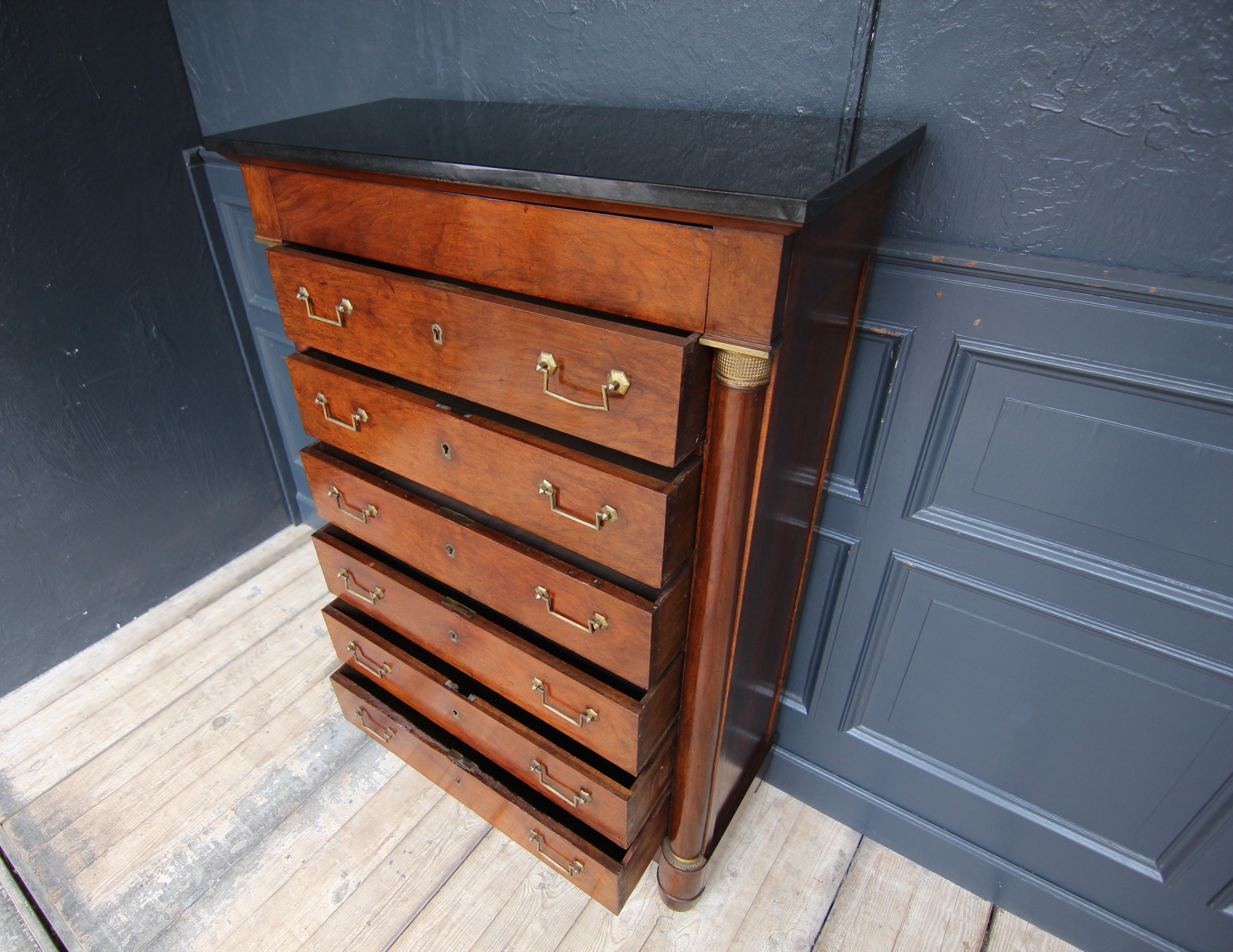 19th Century French Empire Semainier Chest of Drawers 3