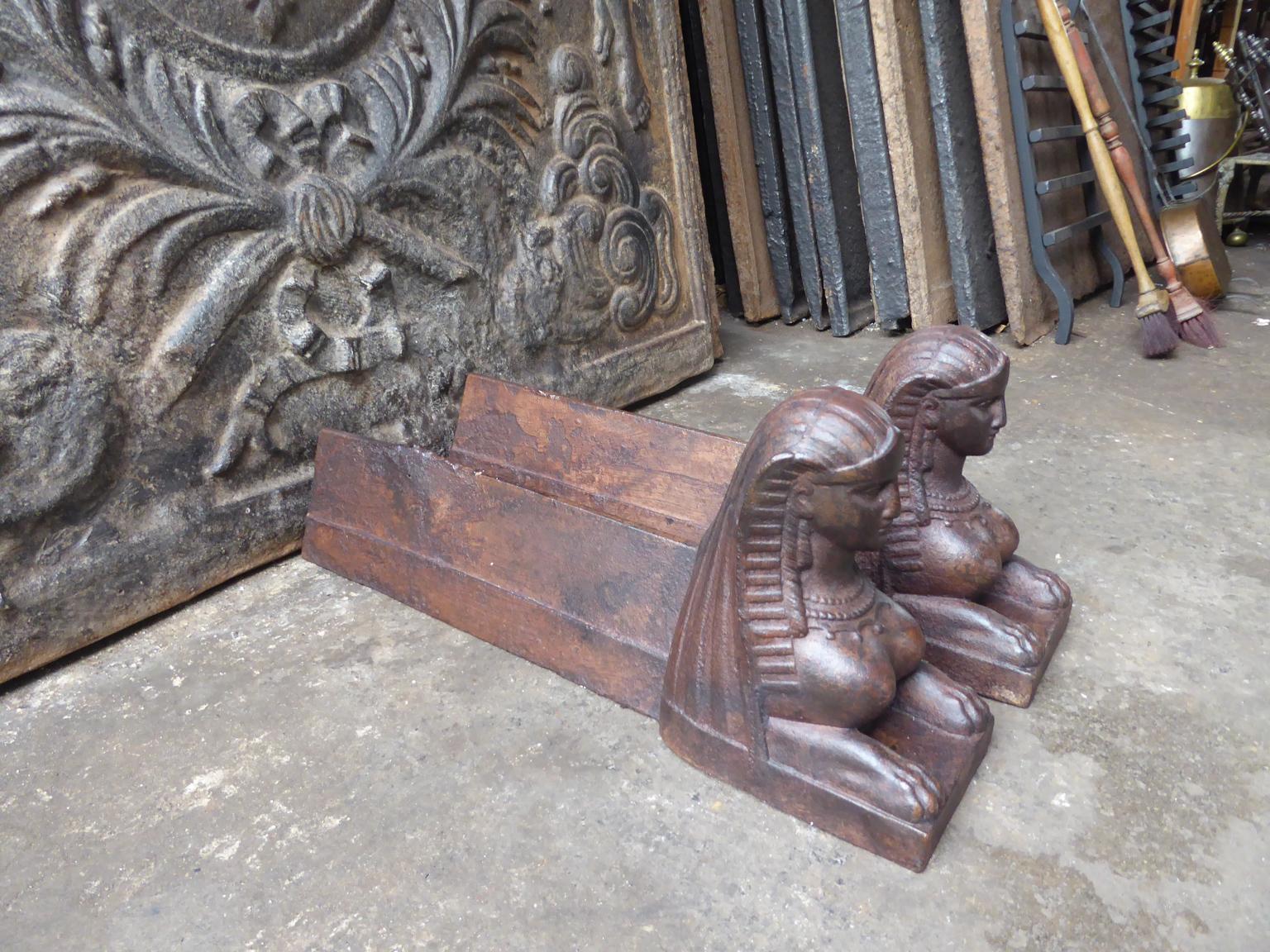 19th Century French Empire 'Sphinx' Andirons or Firedogs 4