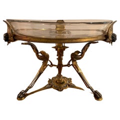 19th Century French Empire Style Bronze and Cristal Centerpiece