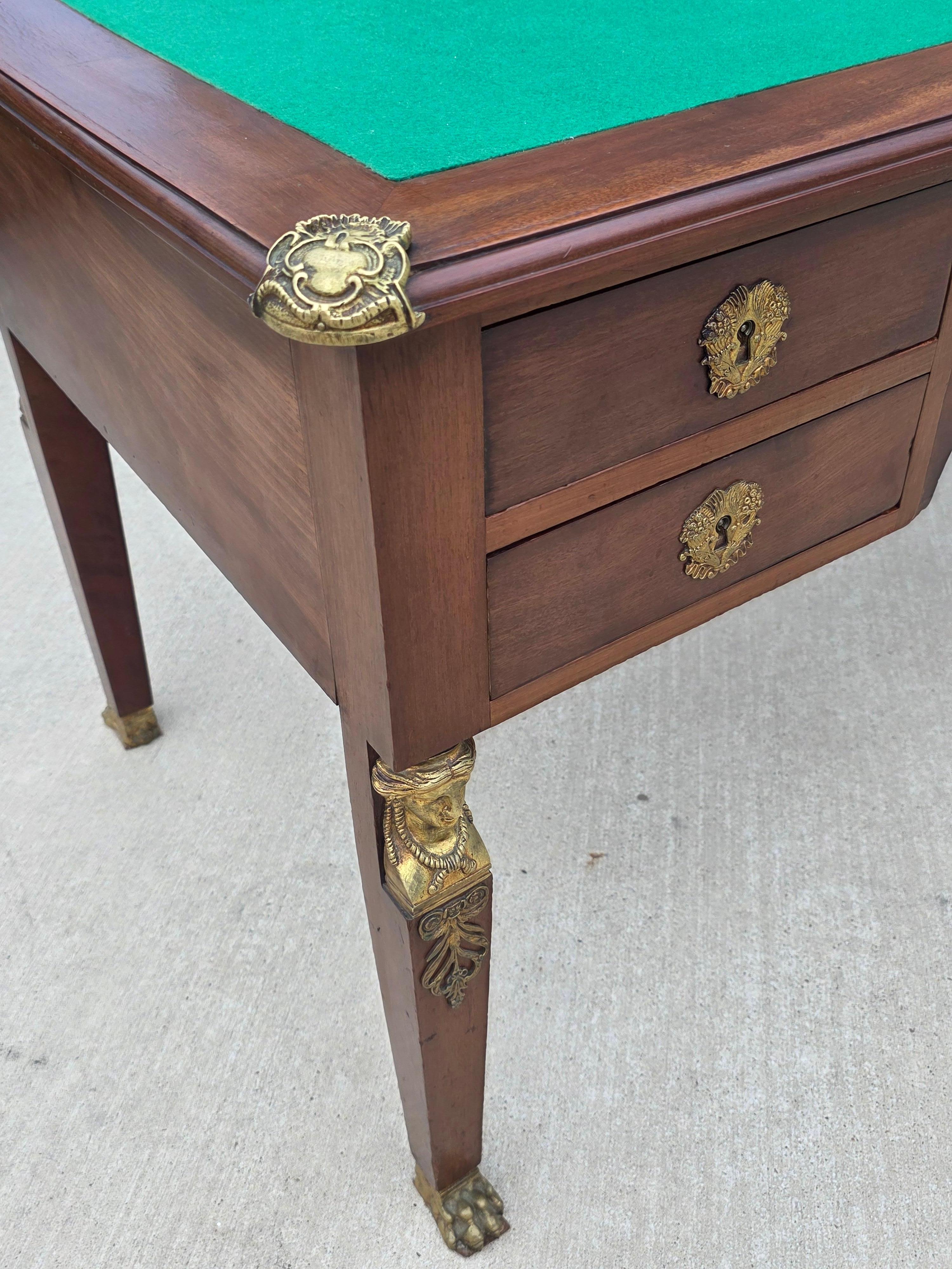 Scrivania in stile impero francese del XIX secolo con montatura in bronzo in vendita 12