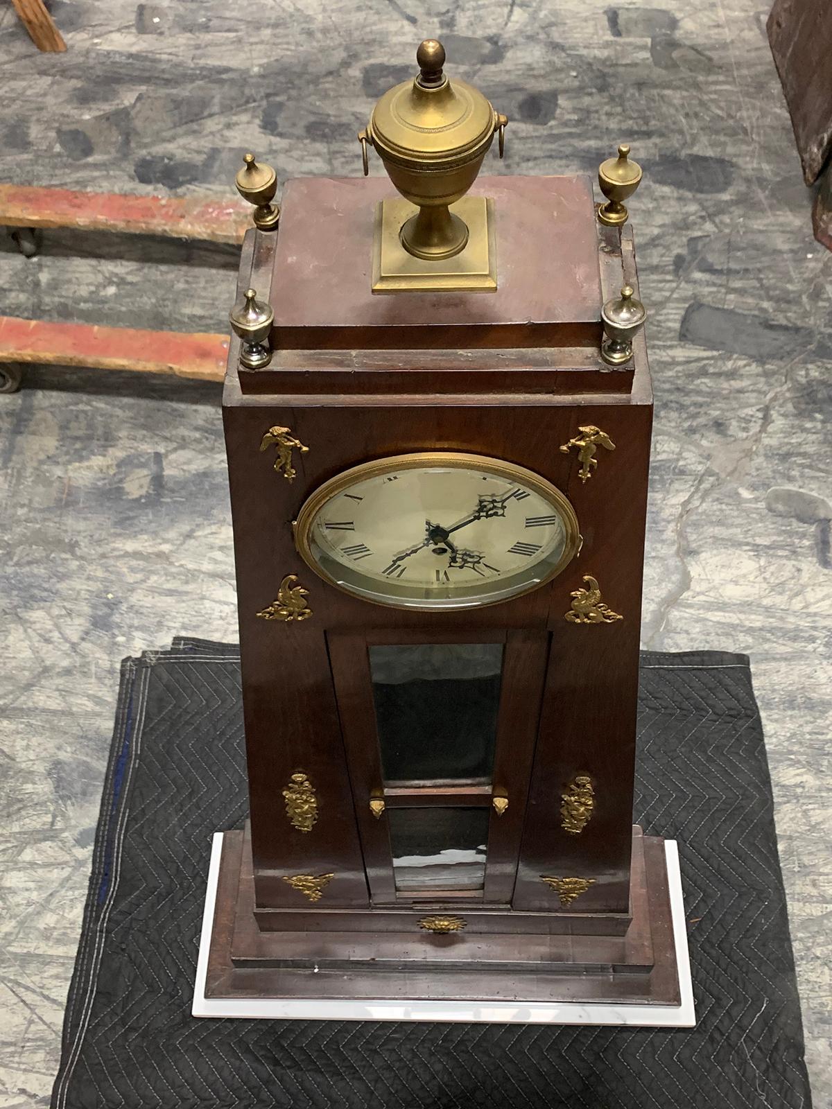 19th Century French Empire Style Bronze Mounted Clock For Sale 10