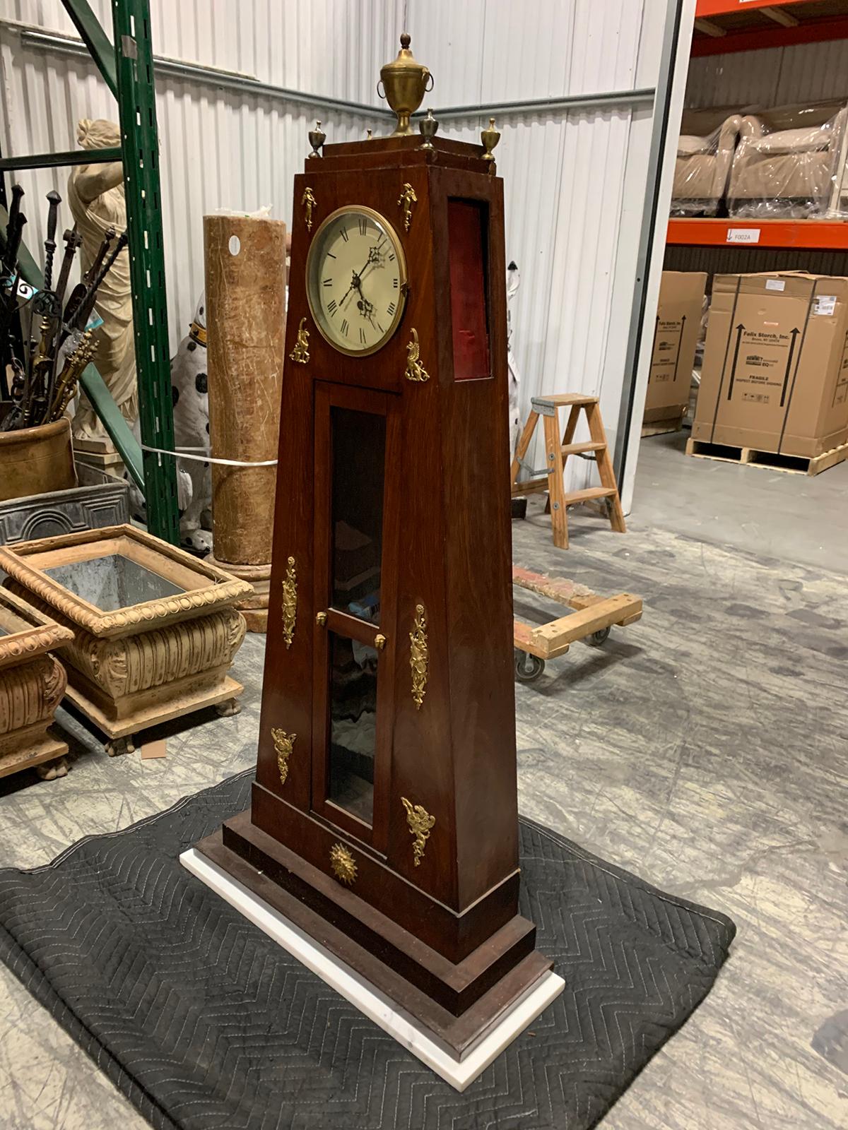 19th Century French Empire Style Bronze Mounted Clock In Good Condition For Sale In Atlanta, GA
