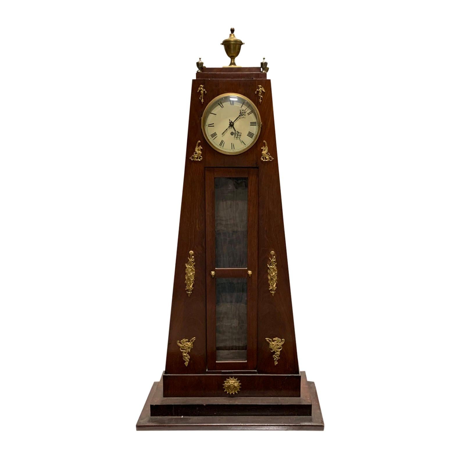 19th Century French Empire Style Bronze Mounted Clock For Sale at 1stDibs