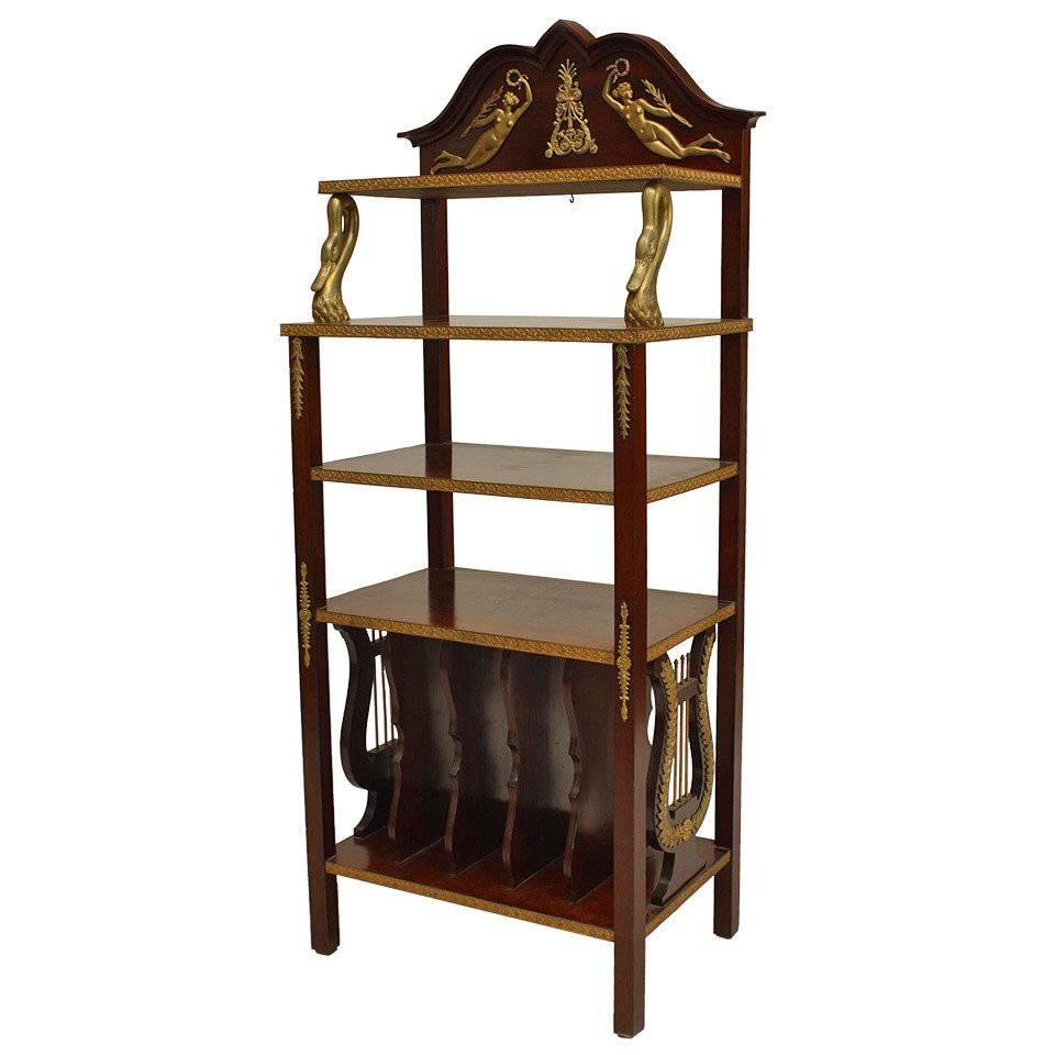 French Empire Style 19th Century Mahogany Etagere For Sale