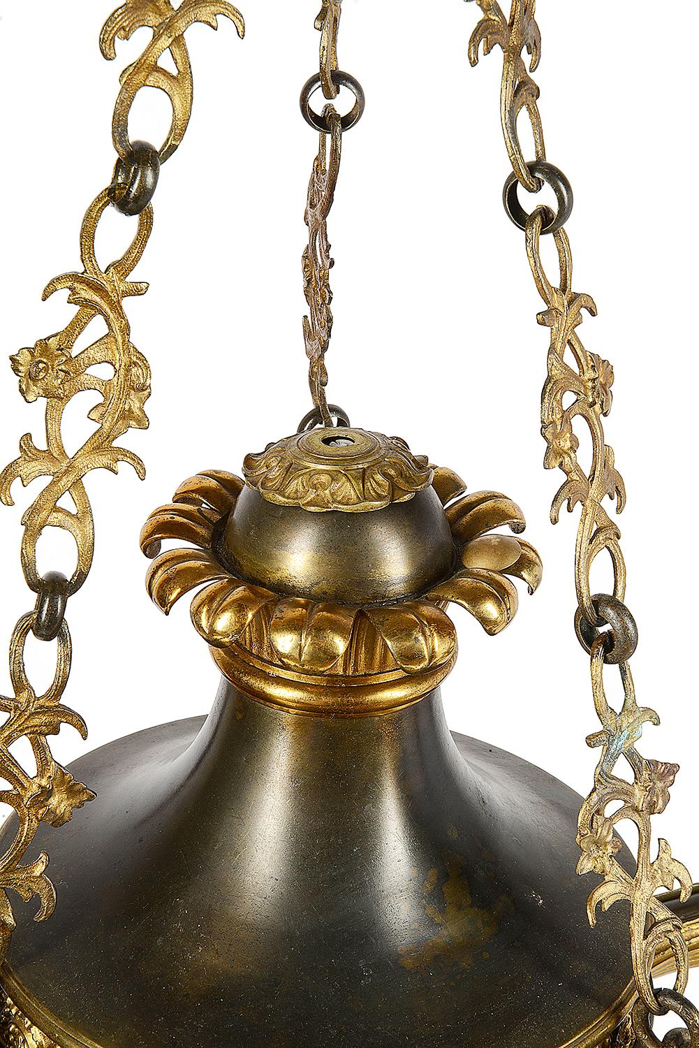 Bronze 19th Century French Empire Style Chandelier For Sale